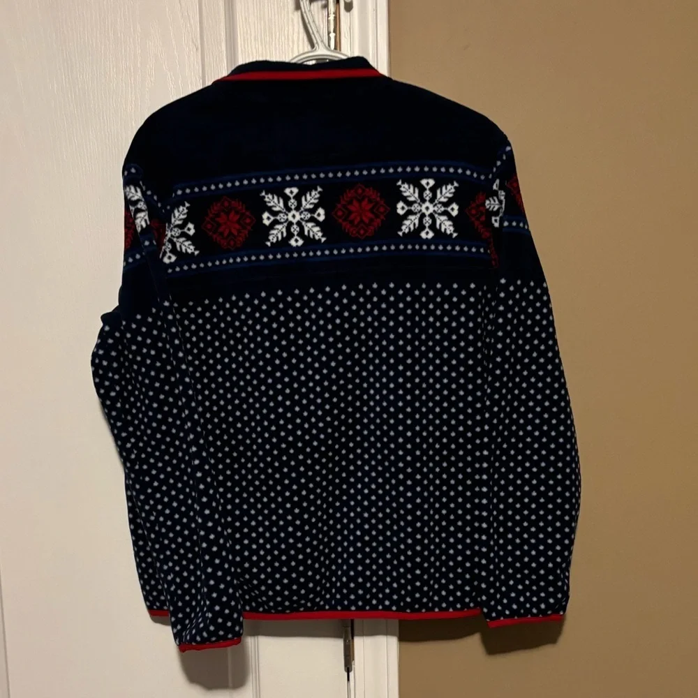 Lands' End Young Kids Sz M-P 10-12 Patterned Pullover ColorfulChristmas Sweater.